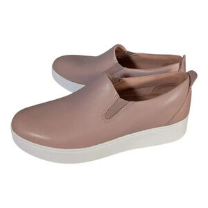 Fitflop Sania Skates Sneakers Slip On Shoes Beige Leather Women's 5